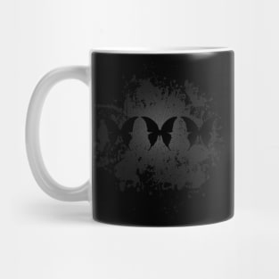 BUTTERFLY Gray, Retro Design, Ring Grid Mug